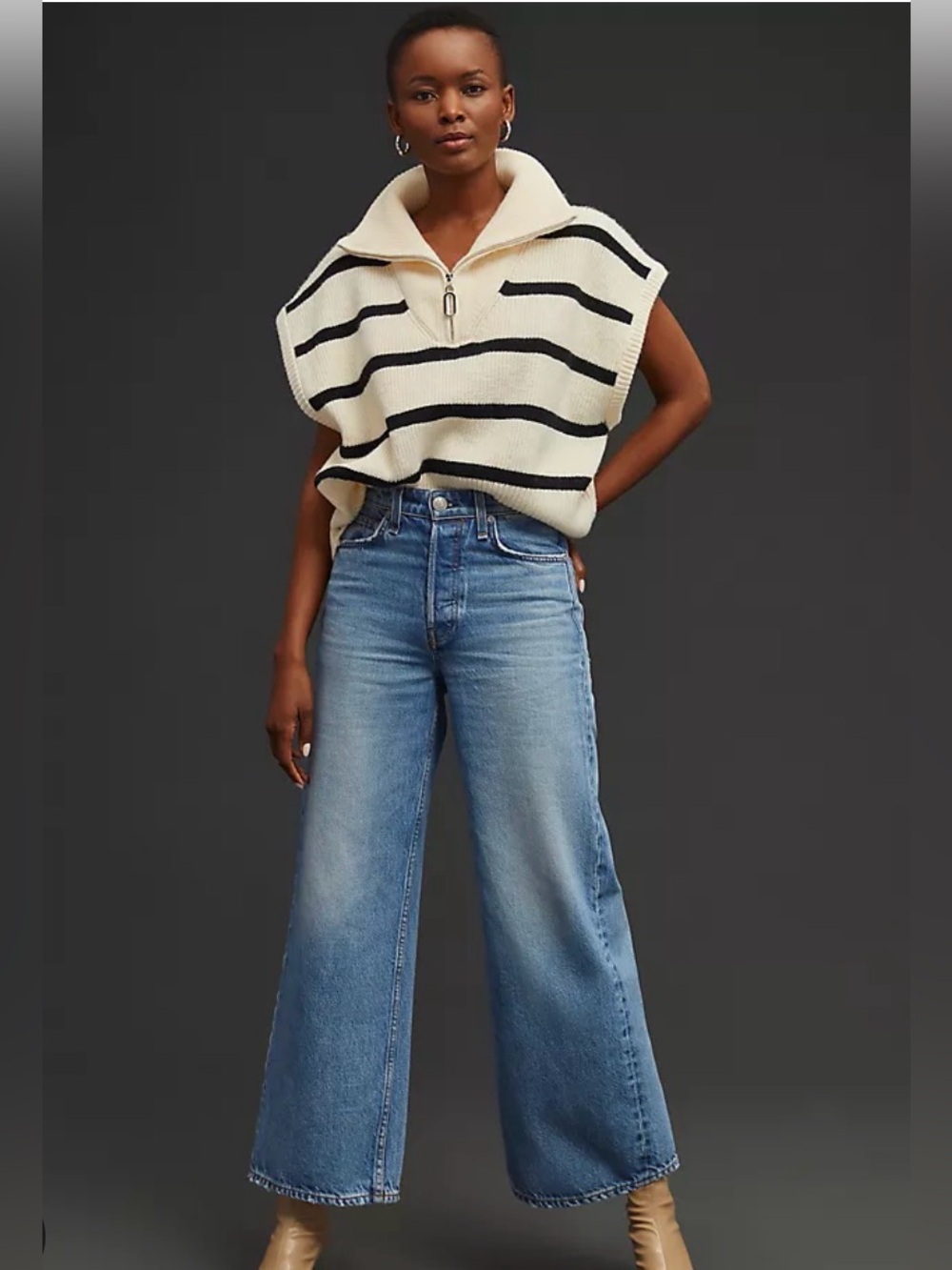 rag & bone Maya High Rise Ankle Wide Leg Jeans in Light Blue